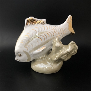 Статуэтка «Карп», Дулёво, фарфор, СССР, 1954-й г. 000986 - фото 12557