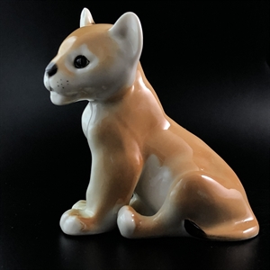 Статуэтка «Львёнок», фарфор, ЛФЗ, СССР, 1960-е гг. 000522 - фото 12987
