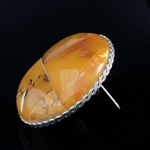 Брошь из природного балтийского янтаря «Мозаика» , 1970-е гг. 000929 - фото 1433