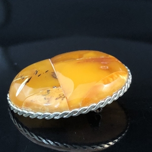 Брошь из природного балтийского янтаря «Мозаика» , 1970-е гг. 000929 - фото 1439