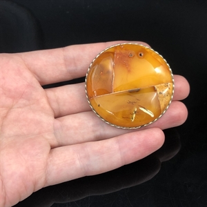 Брошь из природного балтийского янтаря «Мозаика» , 1970-е гг. 000929 - фото 1440