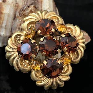 Чешская брошь «Коньячная», 1970-е гг. 001621 - фото 16285