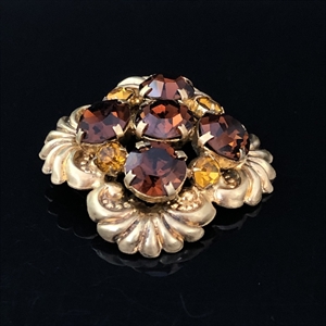 Чешская брошь «Коньячная», 1970-е гг. 001621 - фото 16286