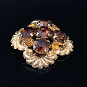 Чешская брошь «Коньячная», 1970-е гг. 001621