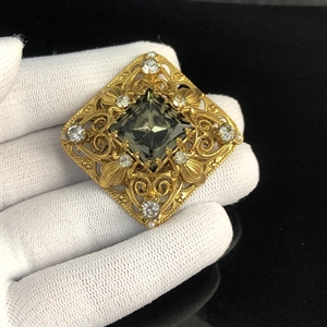 Чешская брошь «Олива», 1970-е гг. 001808 - фото 16507