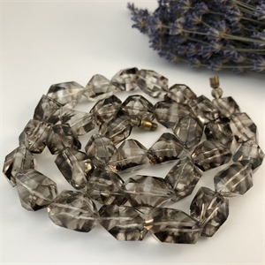 Бусы дымчатый кварц (раухтопаз), СССР 1980 гг. 001427 - фото 1672