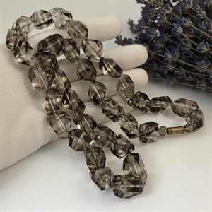 Бусы дымчатый кварц (раухтопаз), СССР 1980 гг. 001427 - фото 1675