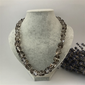 Бусы дымчатый кварц (раухтопаз), СССР 1980 гг. 001427 - фото 1676