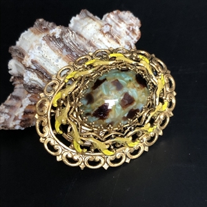 Чешская брошь с художественным стеклом, 1960-е гг. 000572 - фото 17085