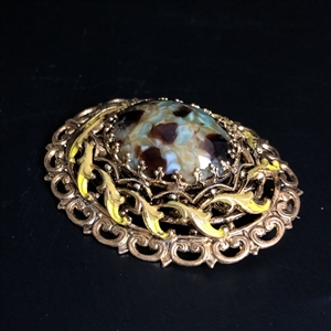 Чешская брошь с художественным стеклом, 1960-е гг. 000572 - фото 17086