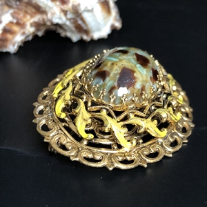 Чешская брошь с художественным стеклом, 1960-е гг. 000572 - фото 17088