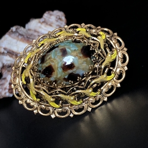 Чешская брошь с художественным стеклом, 1960-е гг. 000572 - фото 17091