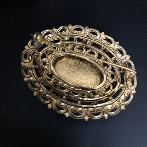 Чешская брошь с художественным стеклом, 1960-е гг. 000572