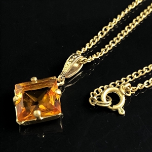 Чешская подвеска на цепочке «Цитрин», 1970-е гг. 001753 - фото 17235