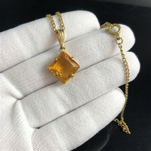 Чешская подвеска на цепочке «Цитрин», 1970-е гг. 001753 - фото 17238