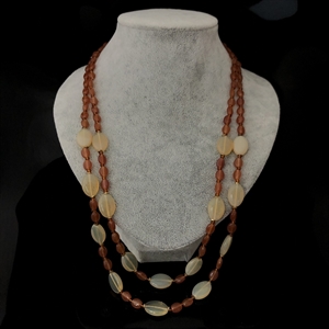 Чешские бусы «Сердолик», 1970-е гг. 000831 - фото 17330