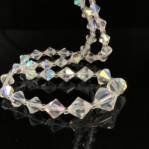 Чешские бусы с покрытием Aurora Borealis, 45 см, 1980-е гг. 001559 - фото 17494