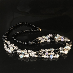 Чешские бусы с покрытием Aurora Borealis, 55 см, 1970-е гг. 001186 - фото 17557