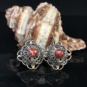 Чешские серьги с художественным стеклом, 1970-е гг. 001313 - фото 17948