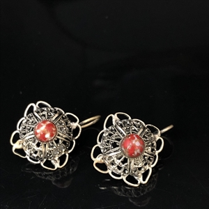 Чешские серьги с художественным стеклом, 1970-е гг. 001313 - фото 17952