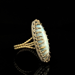 Чешское кольцо «Бирюзовое», 1970-1980-е гг. 001613 - фото 18253