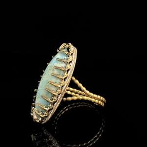 Чешское кольцо «Бирюзовое», 1970-1980-е гг. 001613 - фото 18254