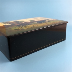 Шкатулка «Зубры», Федоскино, папье-маше, СССР, 1960-е гг. 001823 - фото 19453