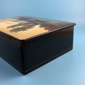 Шкатулка «Зубры», Федоскино, папье-маше, СССР, 1960-е гг. 001823 - фото 19456