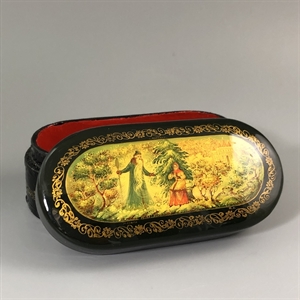 Шкатулка «Морозко», Мстера, папье-маше, СССР, 1980-е гг. 001200 - фото 19472