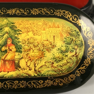 Шкатулка «Морозко», Мстера, папье-маше, СССР, 1980-е гг. 001200 - фото 19477