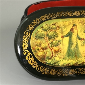 Шкатулка «Морозко», Мстера, папье-маше, СССР, 1980-е гг. 001200 - фото 19478