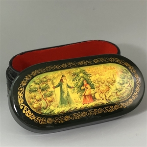 Шкатулка «Морозко», Мстера, папье-маше, СССР, 1980-е гг. 001200 - фото 19479