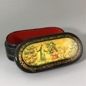 Шкатулка «Морозко», Мстера, папье-маше, СССР, 1980-е гг. 001200 - фото 19489