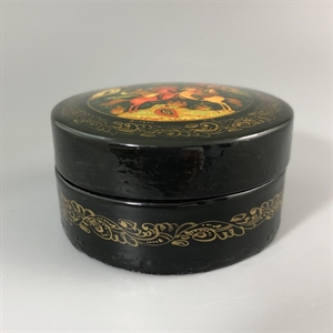 Шкатулка «Поединок», Мстера, папье-маше, СССР, 1980-е гг. 001199 - фото 19512