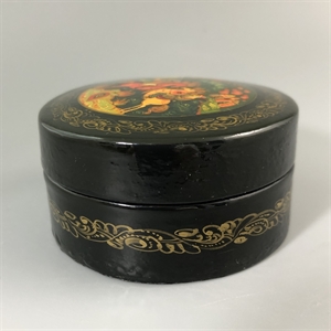 Шкатулка «Поединок», Мстера, папье-маше, СССР, 1980-е гг. 001199 - фото 19513