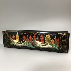 Шкатулка «Русский Север», Палех, папье-маше, СССР, 1980-е гг. 001203 - фото 19564