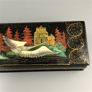 Шкатулка «Русский Север», Палех, папье-маше, СССР, 1980-е гг. 001203 - фото 19567