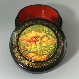 Шкатулка «Сказка», Мстера, папье-маше, СССР, 1980-е гг. 001197 - фото 19571