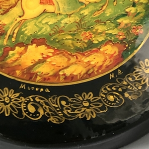 Шкатулка «Сказка», Мстера, папье-маше, СССР, 1980-е гг. 001197 - фото 19575