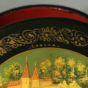 Шкатулка «Сказка», Мстера, папье-маше, СССР, 1980-е гг. 001197
