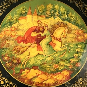 Шкатулка «Сказка», Мстера, папье-маше, СССР, 1980-е гг. 001197