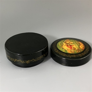 Шкатулка «Сказка», Мстера, папье-маше, СССР, 1980-е гг. 001197 - фото 19579