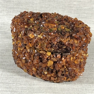 Шкатулка, папье-маше, янтарь, СССР, 1980-е гг. 000759 - фото 19615