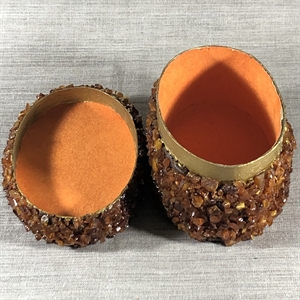 Шкатулка, папье-маше, янтарь, СССР, 1980-е гг. 000759 - фото 19620