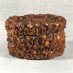 Шкатулка, папье-маше, янтарь, СССР, 1980-е гг. 000759 - фото 19624