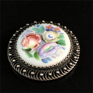 Брошь «Финифть», СССР, 1970-1980-е гг. 001828 - фото 20573