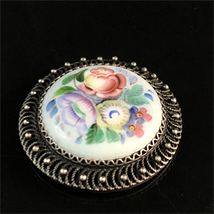 Брошь «Финифть», СССР, 1970-1980-е гг. 001828 - фото 20574