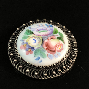 Брошь «Финифть», СССР, 1970-1980-е гг. 001828 - фото 20575