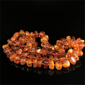 Бусы из термообработанного янтаря ручной огранки, СССР, 1980-е гг. 001870 - фото 20579