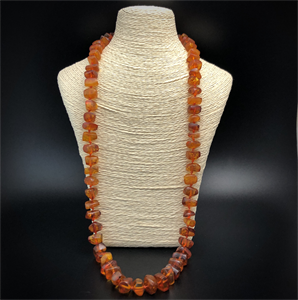 Бусы из термообработанного янтаря ручной огранки, СССР, 1980-е гг. 001870 - фото 20581